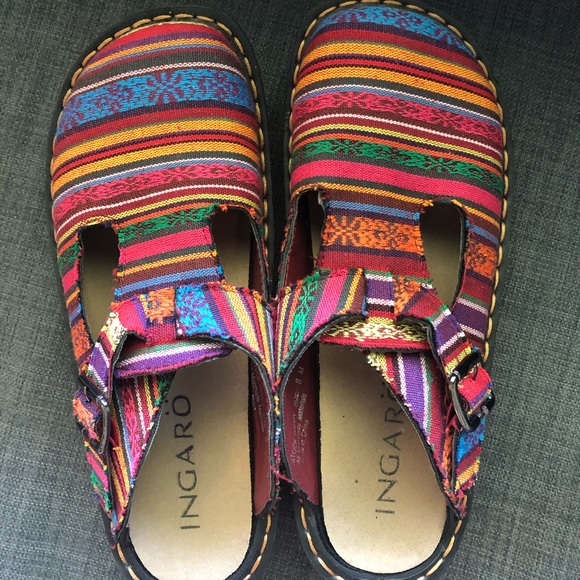 🌈🌾 Multicolored thread INGARÖ Clogs - Picture 1 of 8